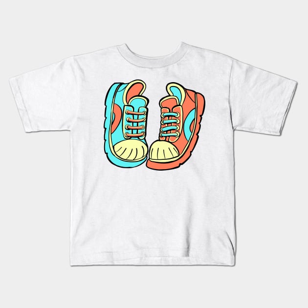 pair of sneakers in different colors Kids T-Shirt by duxpavlic